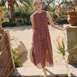 Doen Tulsi dress in Rust Block Print